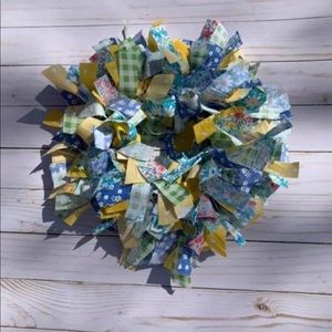 New ... Handmade Springtime Rag Tie Wreath 11”